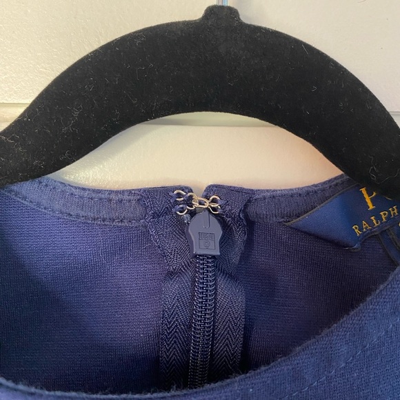 Polo Ralph Lauren Navy Blue Cold Shoulder short sleeve flare bottom dress size 7 - Picture 4 of 13